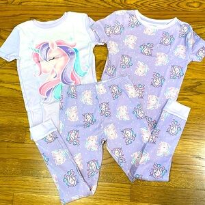 Kirkland Signature Purple Unicorn Kids Pajama Set 10 yr old